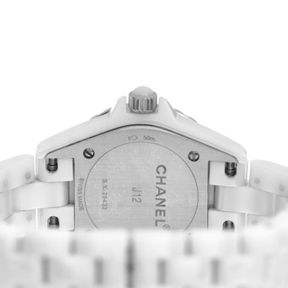 Chanel Stainless Steel Ceramic Diamond Mother of Pearl 29mm J12 Quartz Watch White 4 of 5