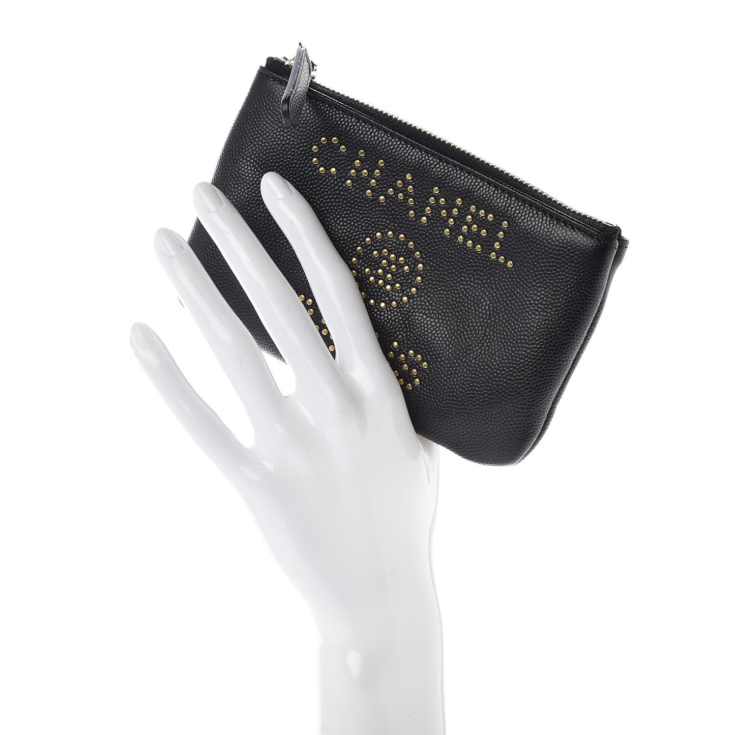 Caviar Studded Deauville Cosmetic Pouch Black