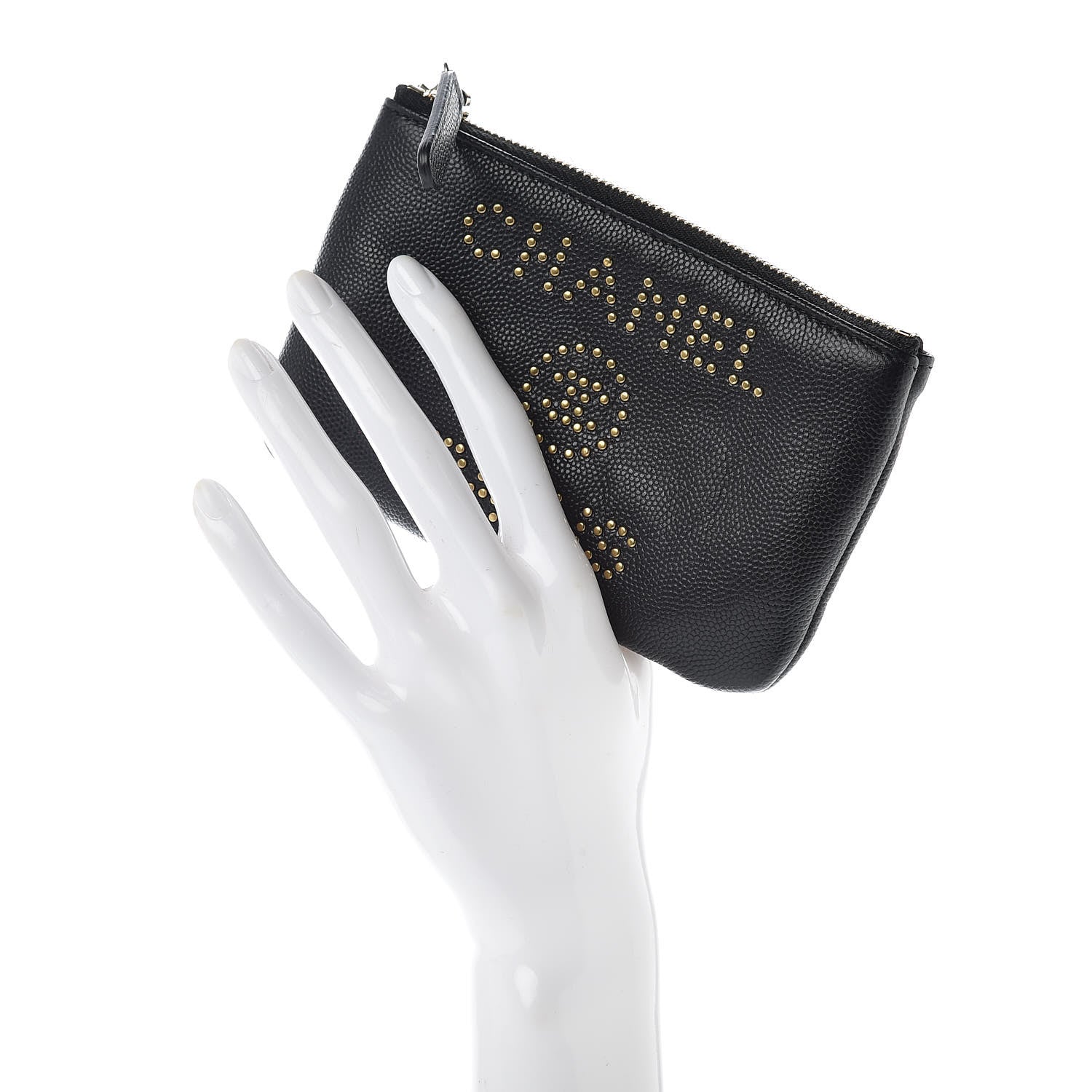 Chanel Caviar Studded Deauville Cosmetic Pouch Black 2 of 10