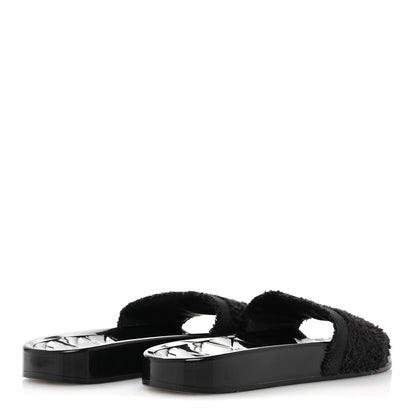 Chanel PVC Fabric CC Flat Slide Sandals 39 Black 5 of 8