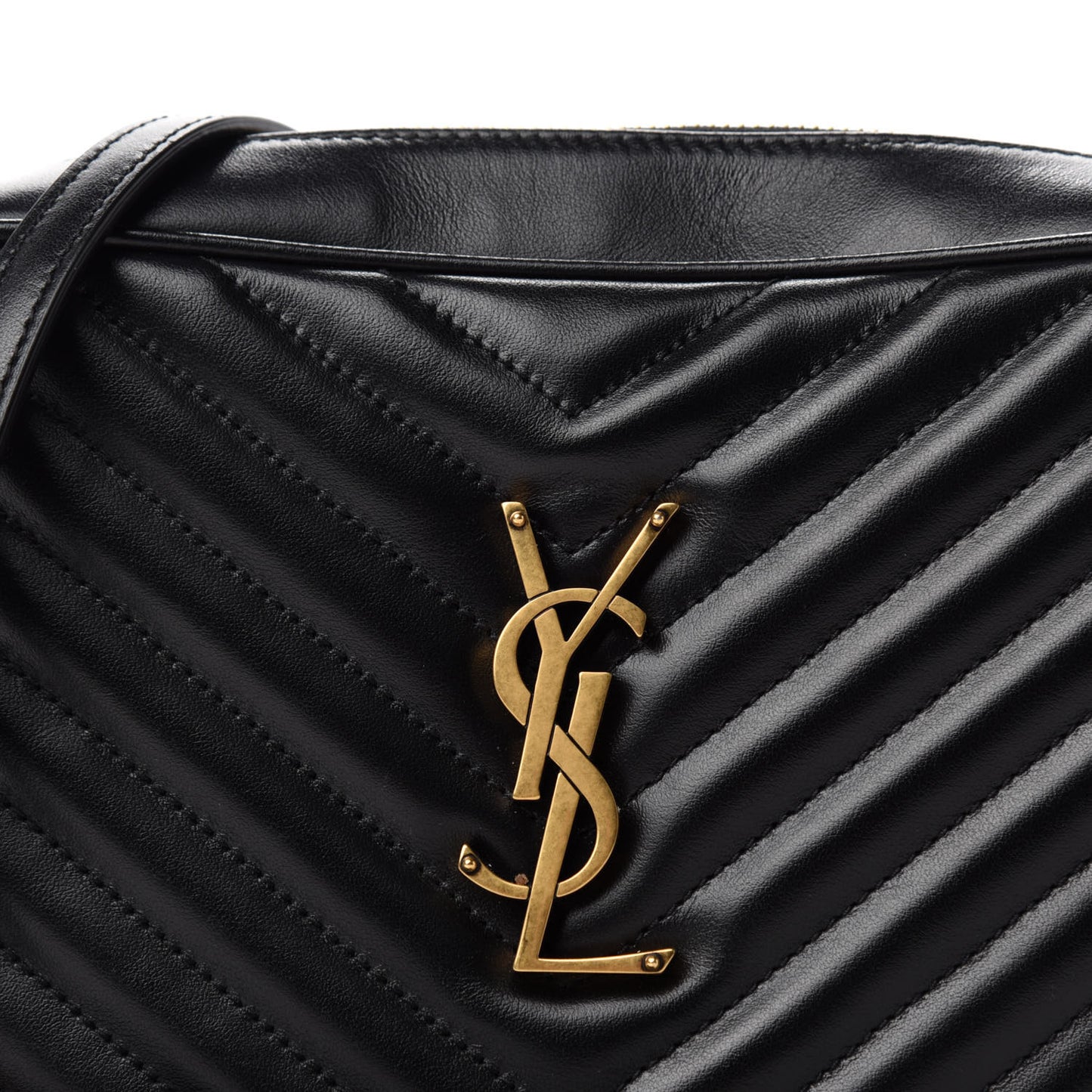 Calfskin Matelasse Monogram Lou Camera Bag Black