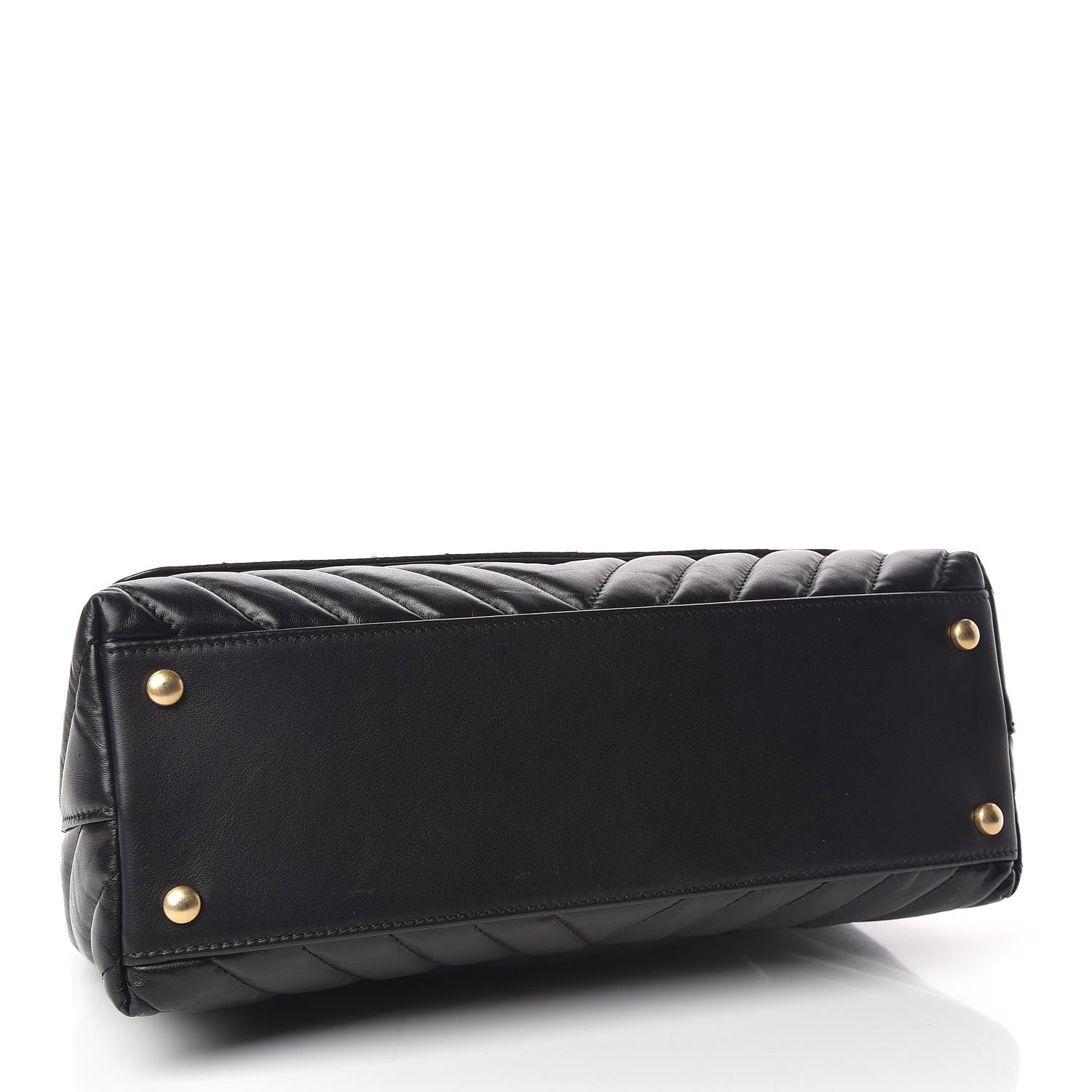 Chanel Calfskin Chevron Quilted Small Coco Handle Flap Black 4 of 12