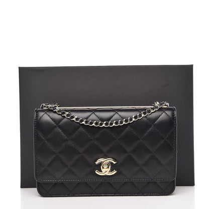 Chanel Lambskin Quilted Trendy CC Wallet On Chain WOC Black 10 of 10