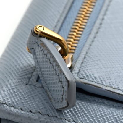 Prada Saffiano Metal Continental Flap Wallet Aviazione 11 of 13