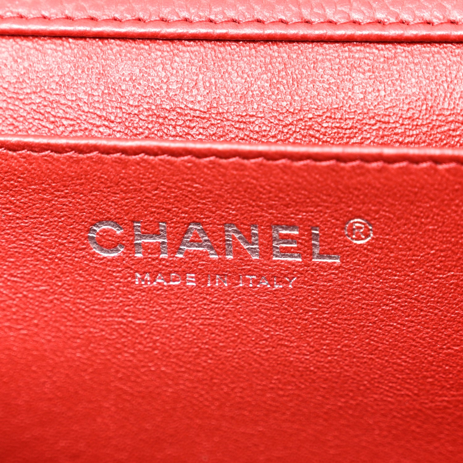 Chanel Caviar Quilted Clutch With Chain Flap Red 6 of 10