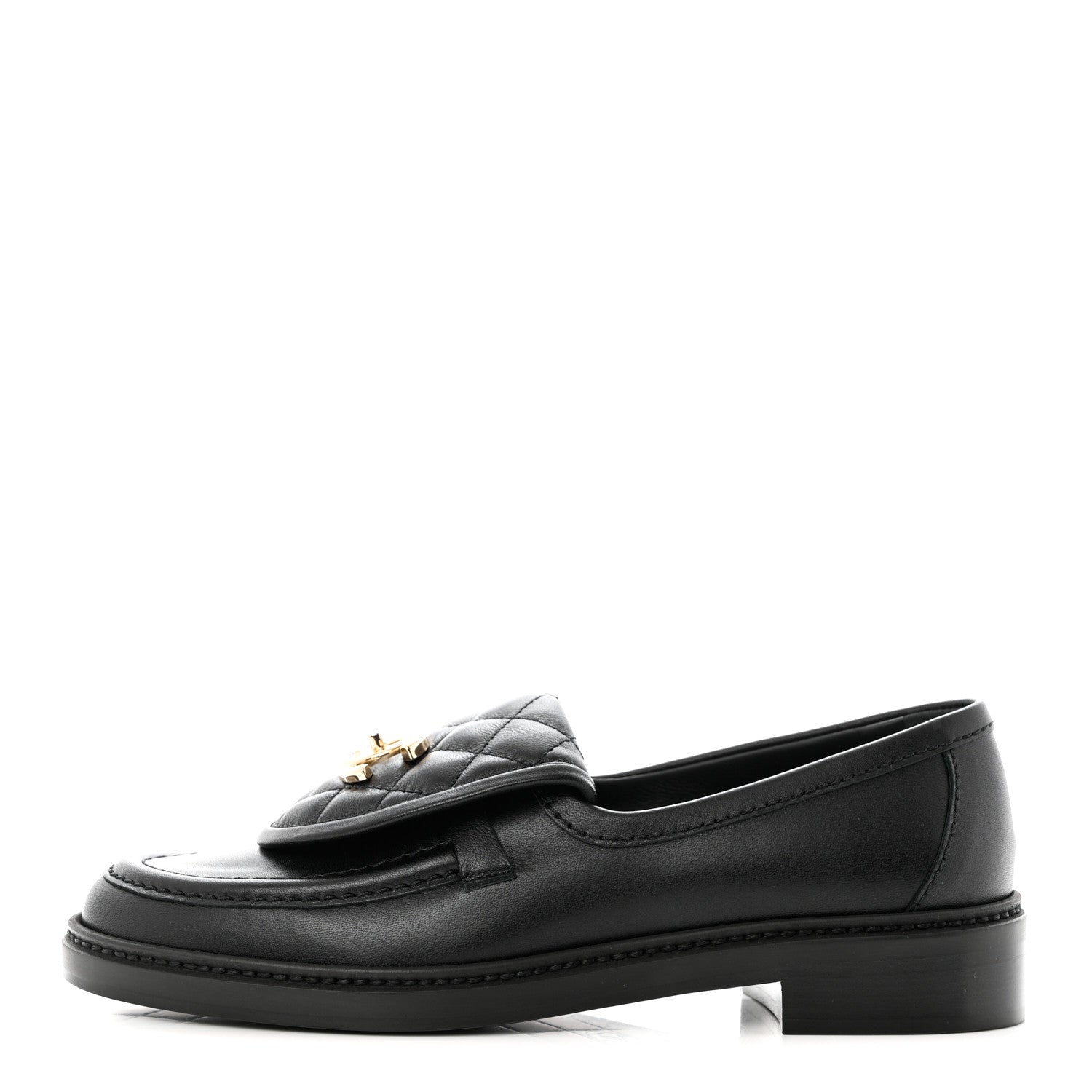 Chanel Lambskin Quilted CC Turnlock Loafers 37 Black 1 of 9