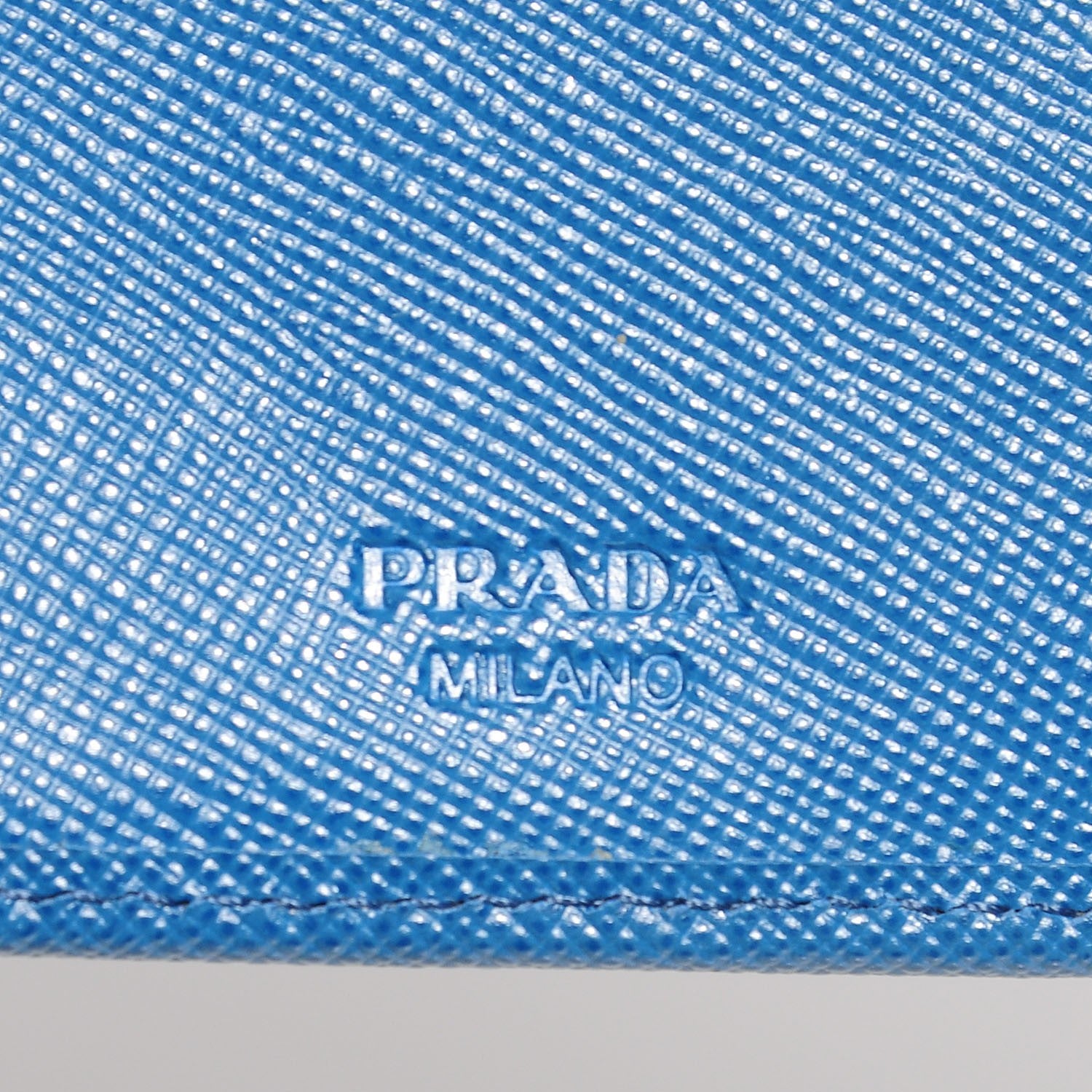 Prada Saffiano Metal Compact Wallet Cobalto 8 of 9