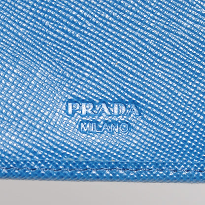 Prada Saffiano Metal Compact Wallet Cobalto 8 of 9