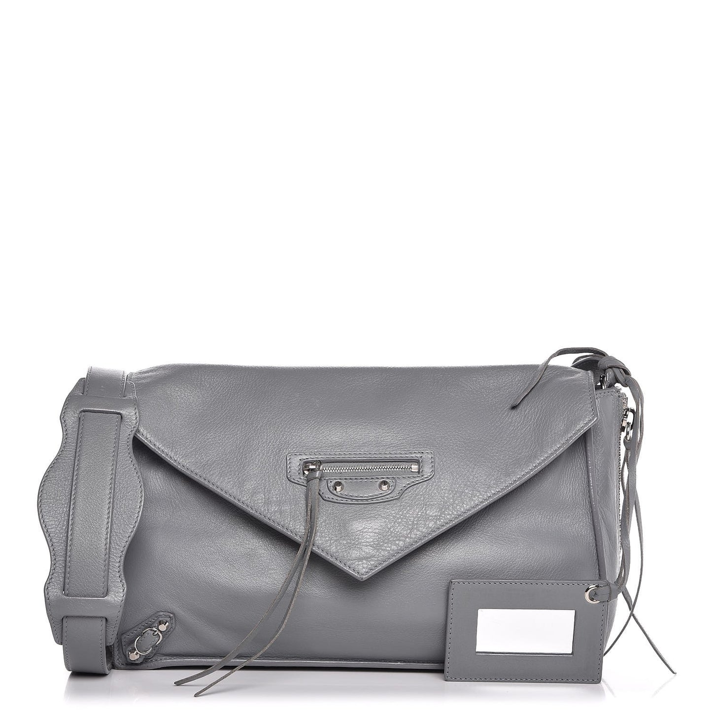 Calfskin Papier Sight Shoulder Bag Grey
