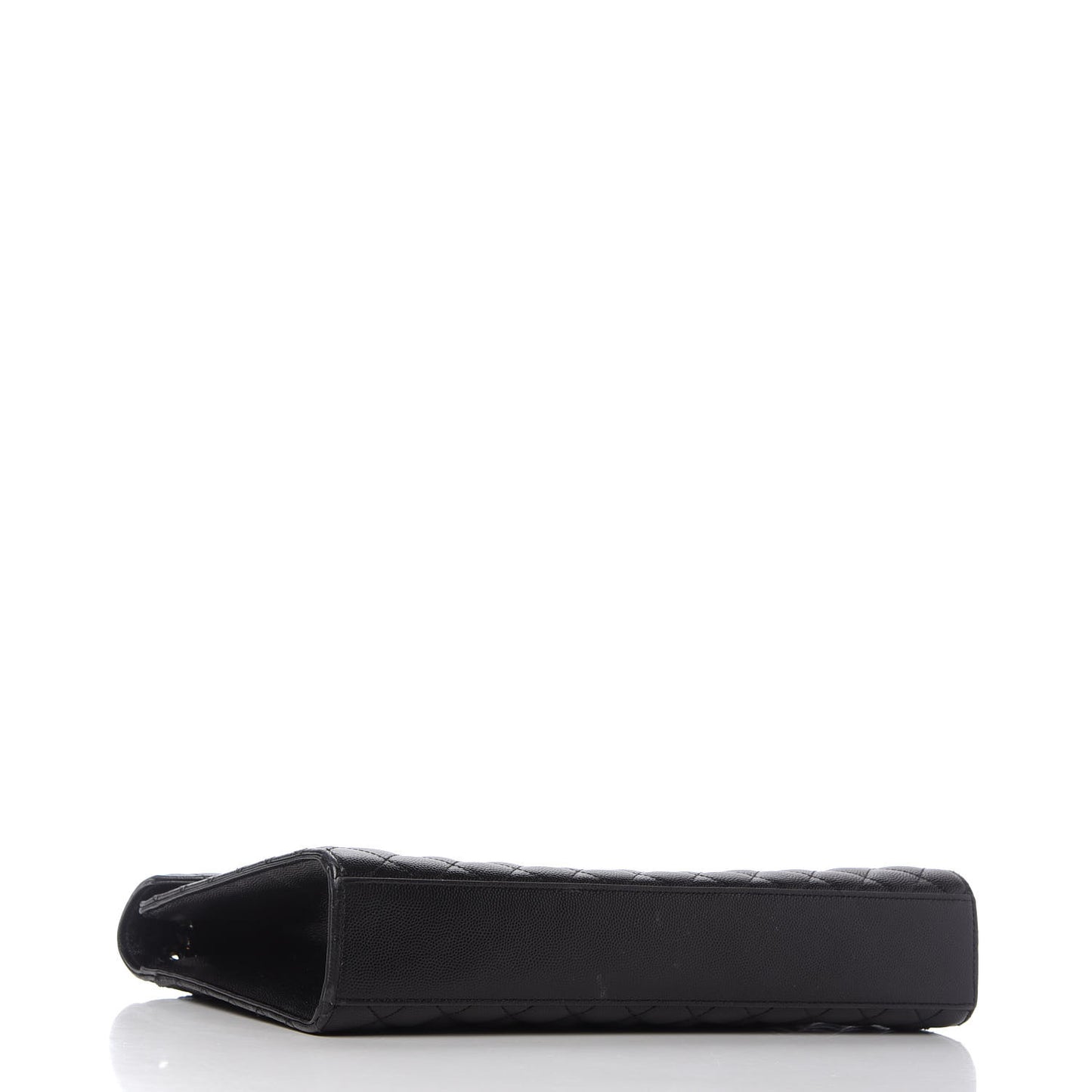 Grain De Poudre Textured Mixed Matelasse Large Triquilt Monogram Monochrome Satchel Black