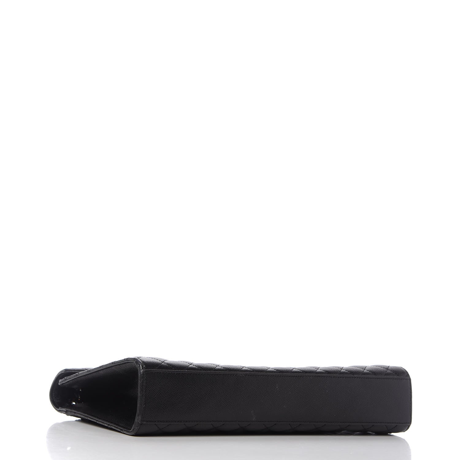 Saint Laurent Grain De Poudre Textured Mixed Matelasse Large Triquilt Monogram Monochrome Satchel Black 4 of 11