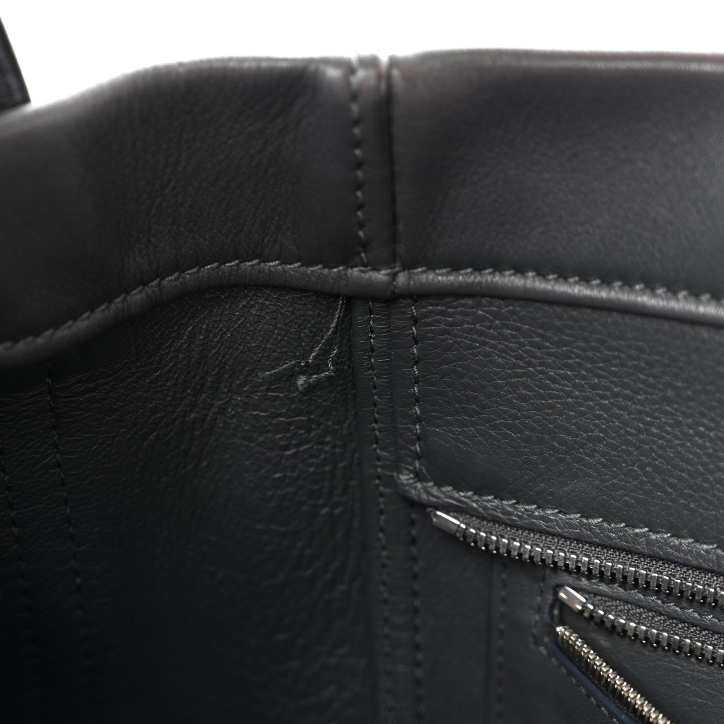 Calfskin Medium Laundry Cabas Tote Gris Fossile