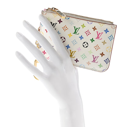 Louis Vuitton Monogram Multicolor Key Pouch White Litchi 2 of 9