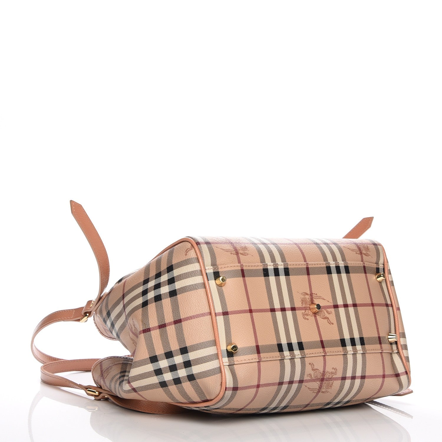 Burberry Haymarket Check Small Canterbury Tote Pale Coral Pink 4 of 7