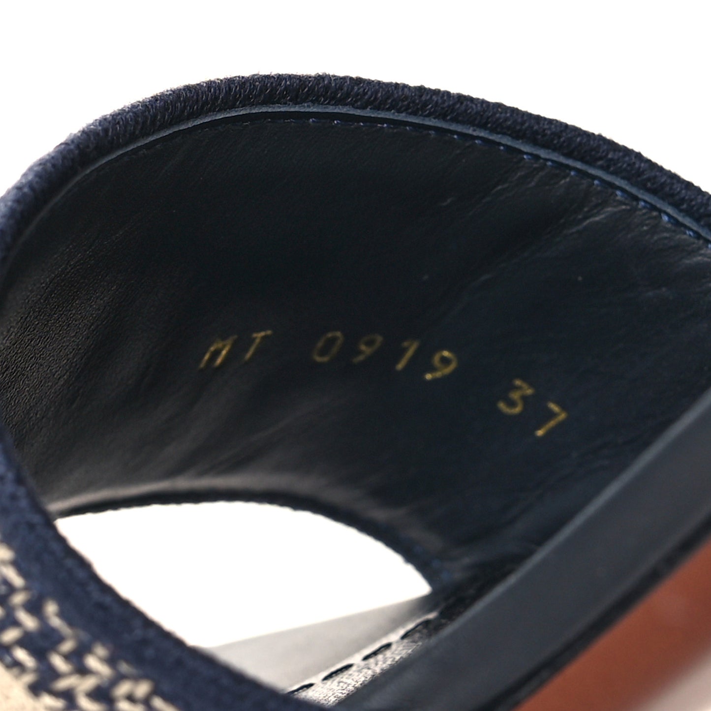 Cotton Embroidered Dway 40mm Slide Sandals 36.5 Deep Blue 35.5 Deep Blue
