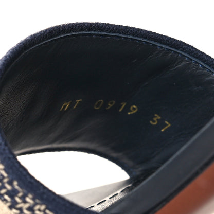 Christian Dior Cotton Embroidered Dway 40mm Slide Sandals 36.5 Deep Blue 35.5 Deep Blue 6 of 8