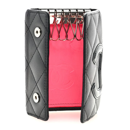 Chanel Calfskin Quilted Cambon 6 Key Holder Black 5 of 6