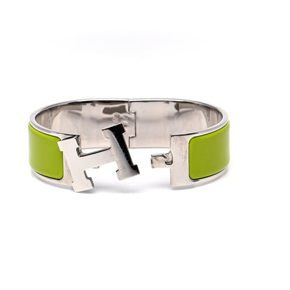 Hermes Enamel Wide Clic Clac H Bracelet GM Vert Anis 4 of 6
