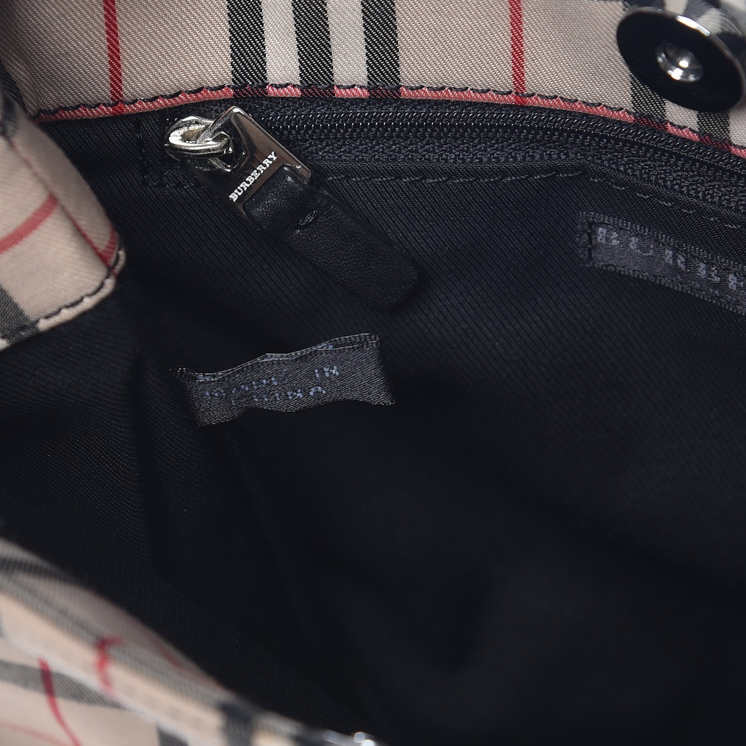 Burberry Canvas House Check Small Tote Black 7 of 9