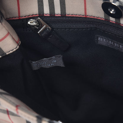 Burberry Canvas House Check Small Tote Black 7 of 9