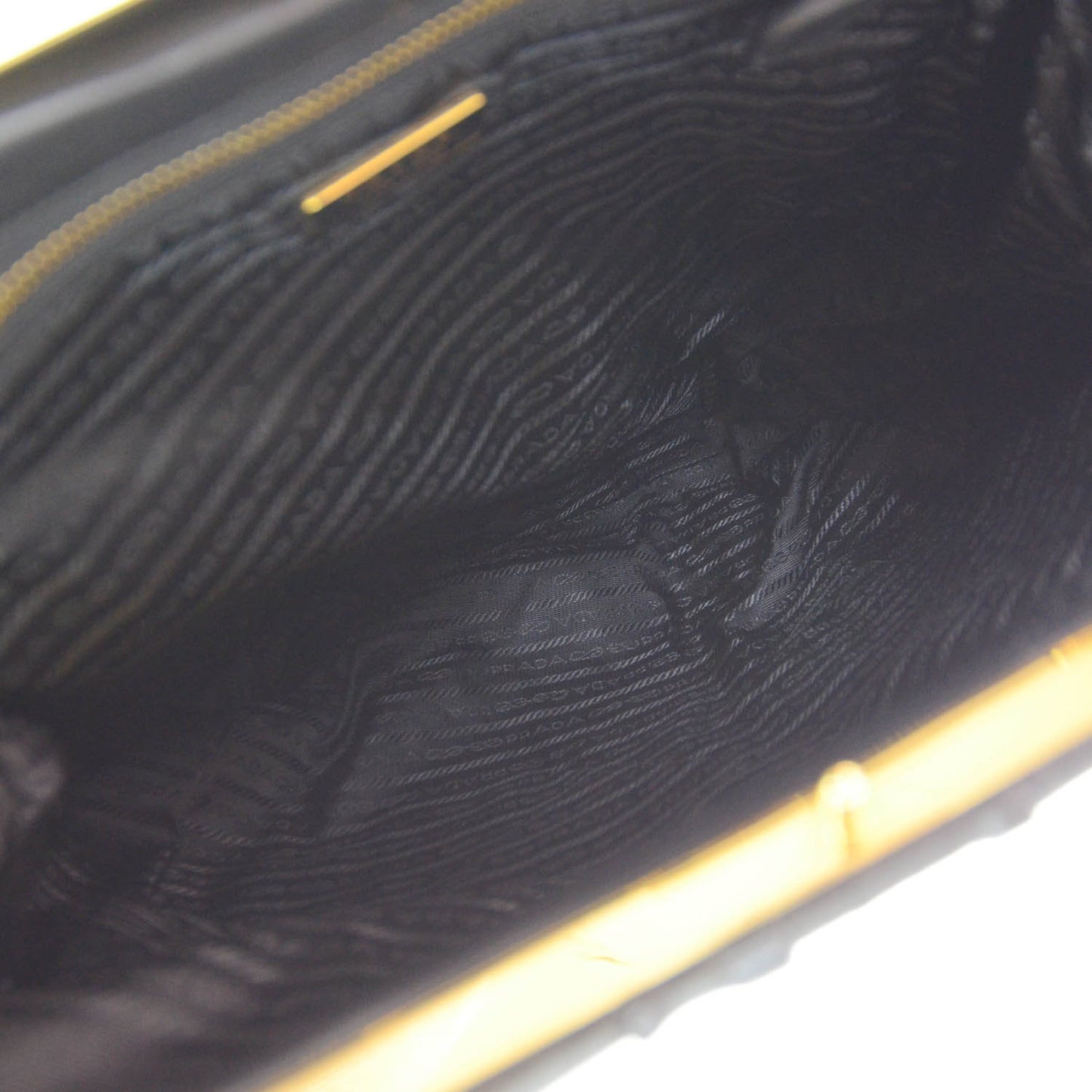 Nappa Leather Gaufre Framed Bag Nero Black