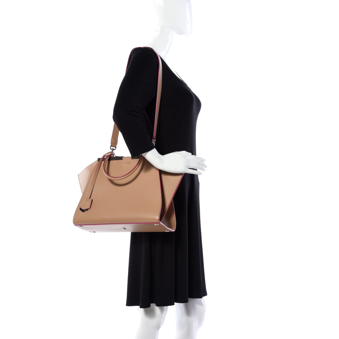 Vitello Dolce Shiny Nappa Petite 3Jours Tote Cuoio Lime