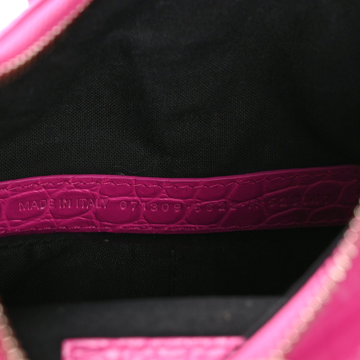 Extra Supple Calfskin Crocodile Embossed XS Le Cagole Shoulder Bag Lipstick Pink