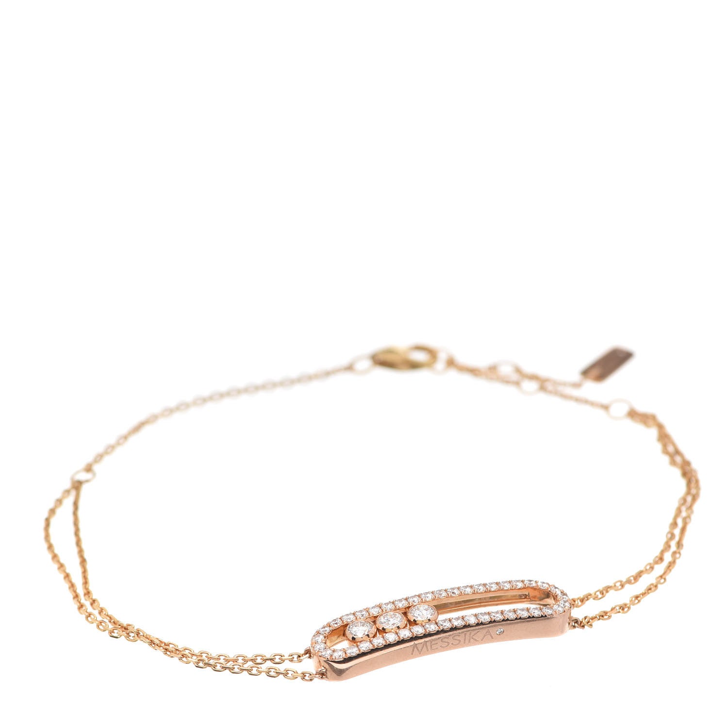 Messika 18K Rose Gold Diamond Move Classic Pave Double Bracelet 1 of 7