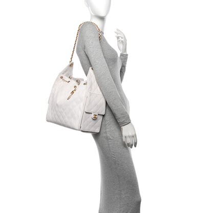 Chanel Caviar Quilted Medium Chanel 25 Handbag White 2 of 11
