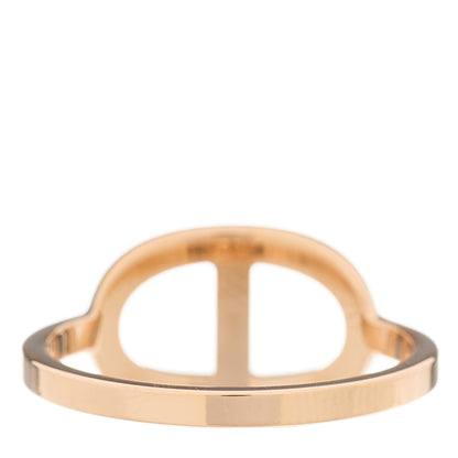 Hermes 18K Rose Gold Diamond MM Chaine d'Ancre Contour Ring 57 8 4 of 8