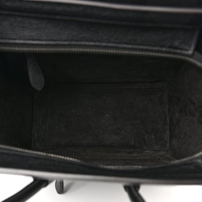 Celine Drummed Calfskin Micro Luggage Black 5 of 9