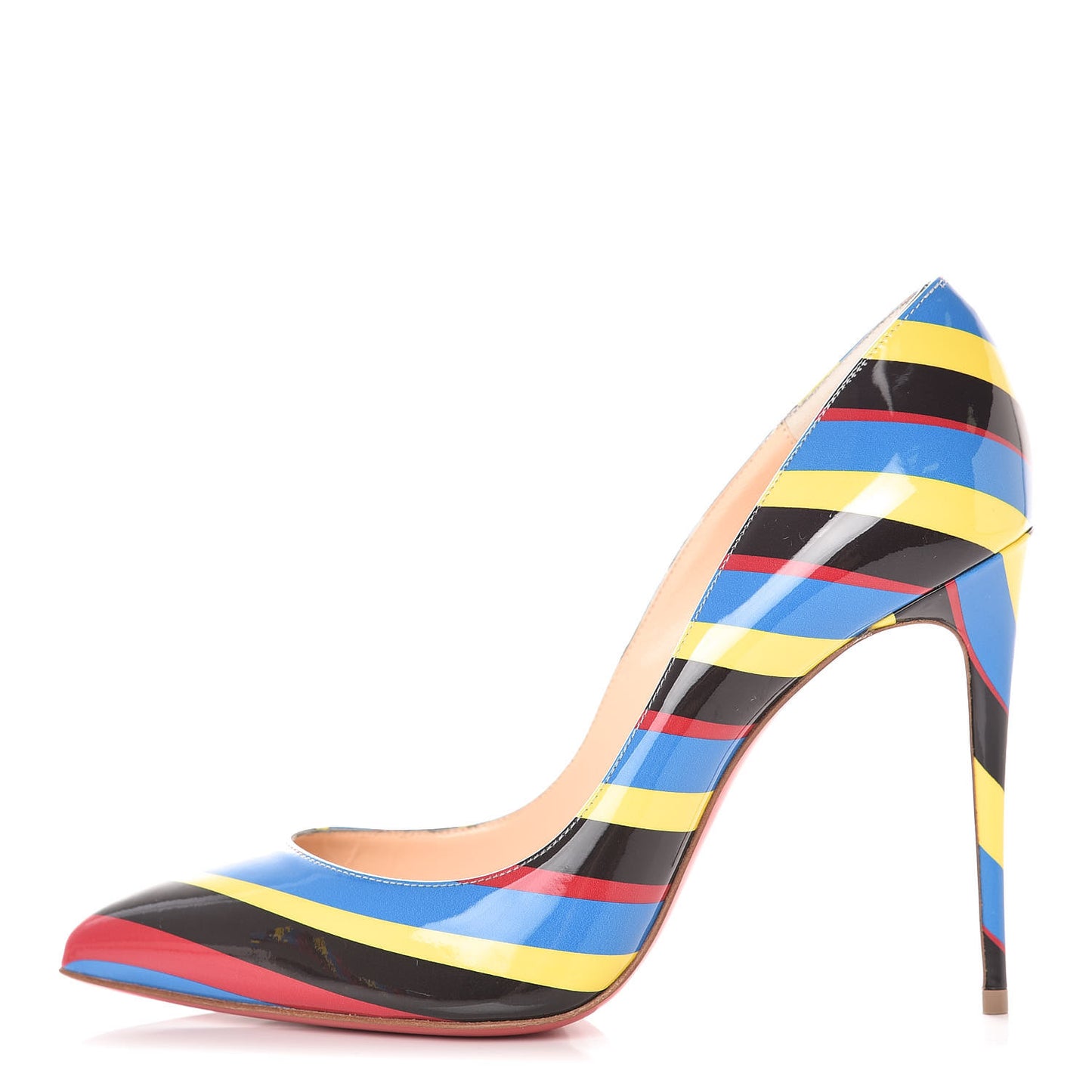 Patent Airstripe Pigalle Follies 100 Pumps 39.5 Multi