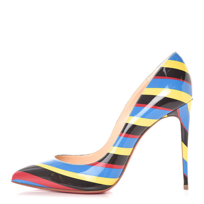 Christian Louboutin Patent Airstripe Pigalle Follies 100 Pumps 39.5 Multi 1 of 8