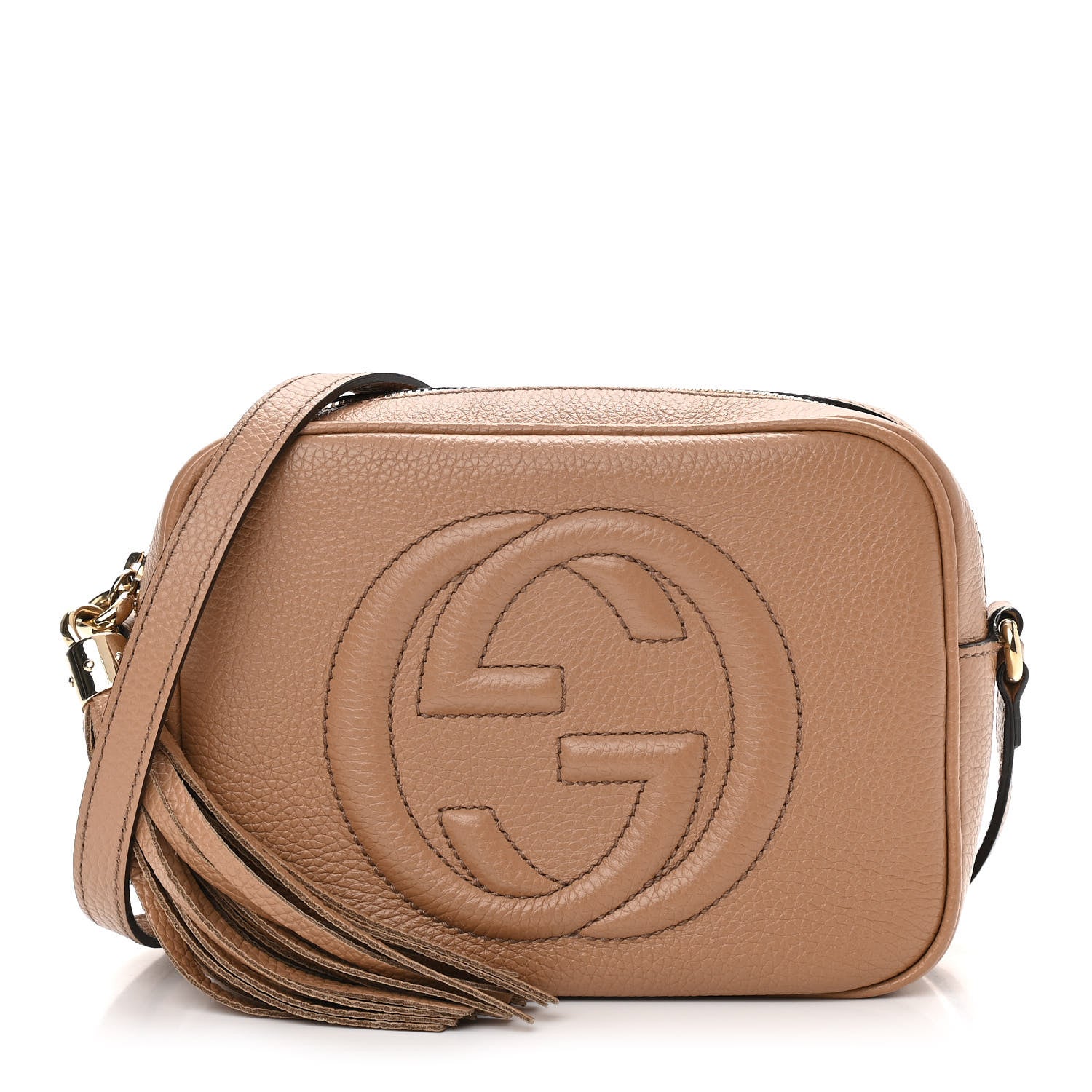 Gucci Pebbled Calfskin Small Soho Disco Bag Camelia 1 of 11