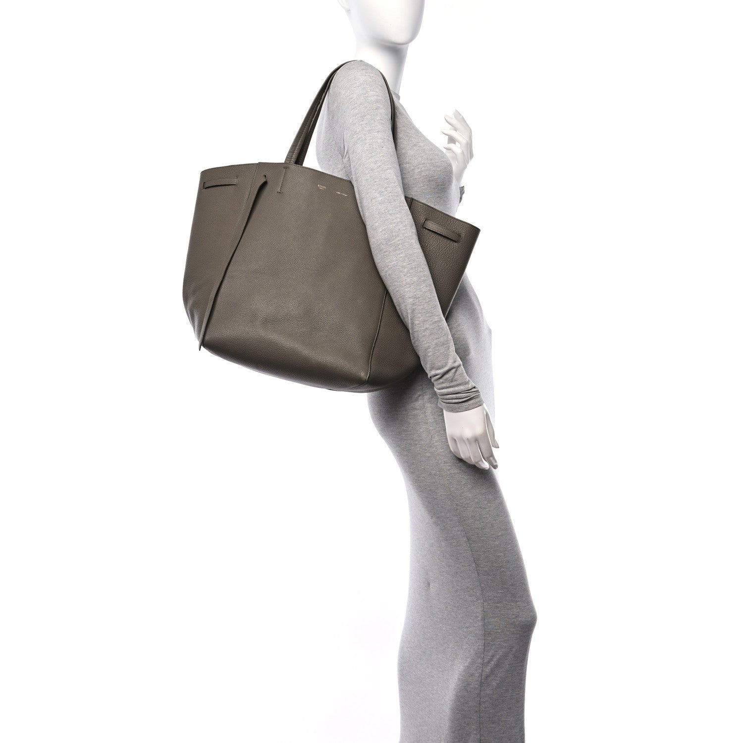 Celine Soft Grained Calfskin Small Belt Cabas Phantom Taupe 2 of 10