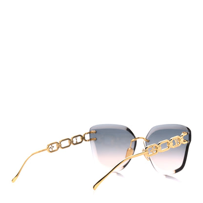 Louis Vuitton Metal Rimless LV Jewel Cat Eye Sunglasses Z1626U Gradient Blue 4 of 7