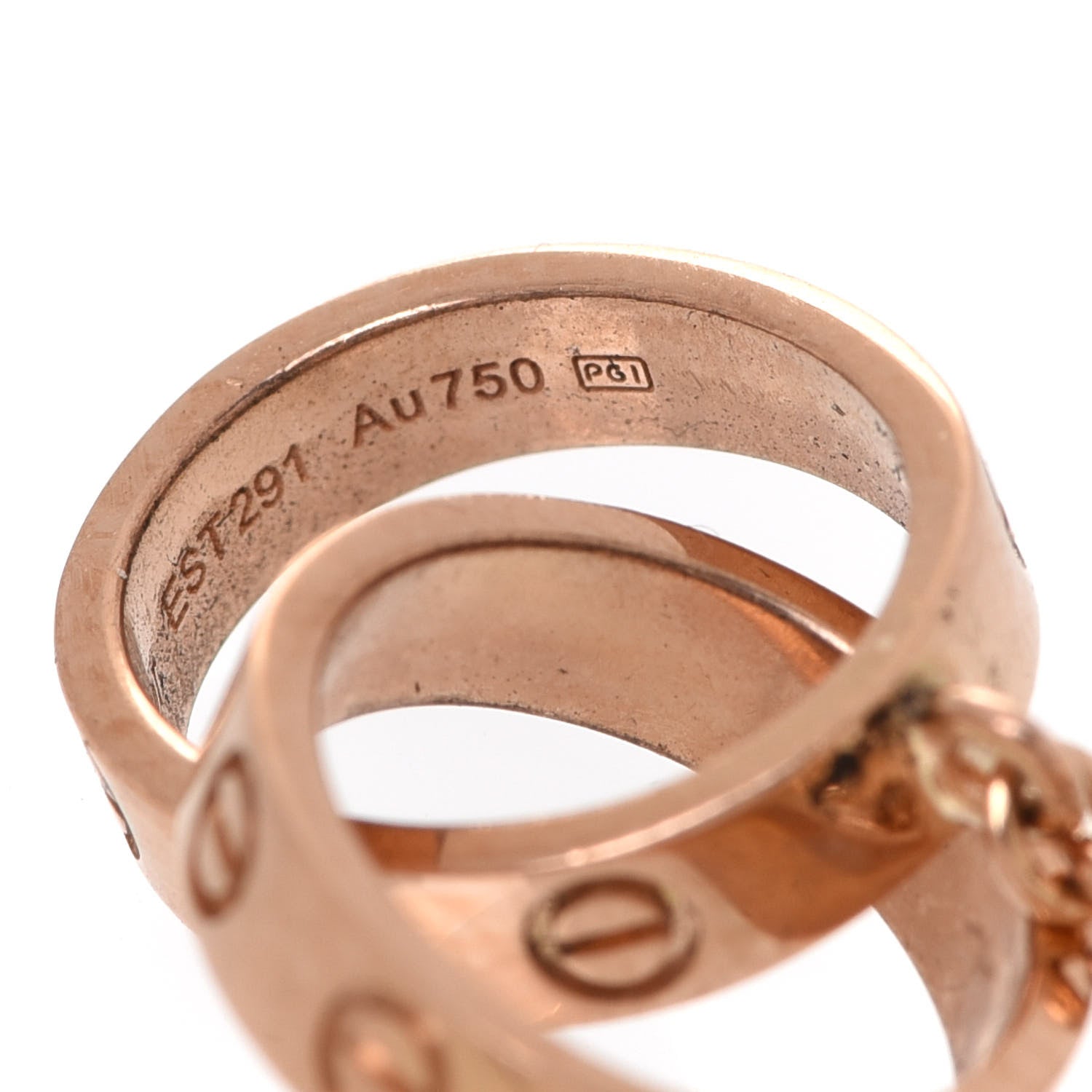 Cartier 18K Pink Gold Interlocking LOVE Necklace 7 of 7