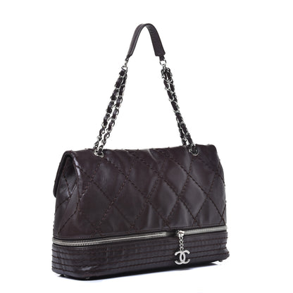 Chanel Calfskin Stitched Large Expandable Flap Bag Dark Brown 3 of 9