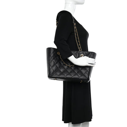 Chanel Caviar Quilted Small Shopping Tote Black 2 of 11