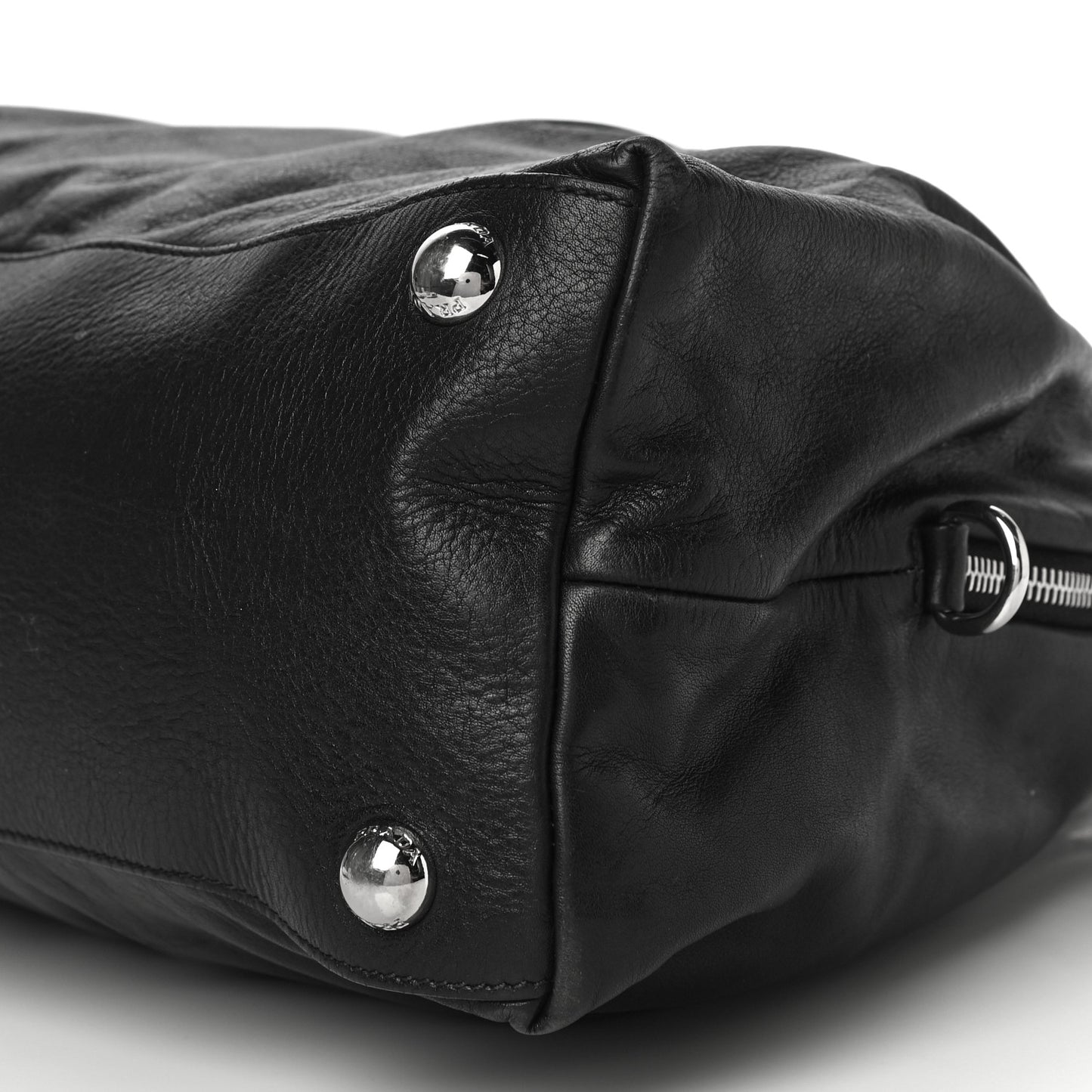Soft Calf Pleated Tote Black
