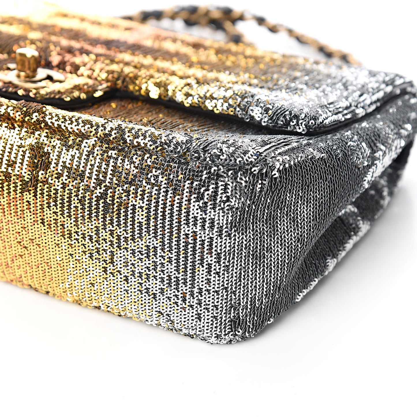 Sequin Medium Single Flap Silver Gold
