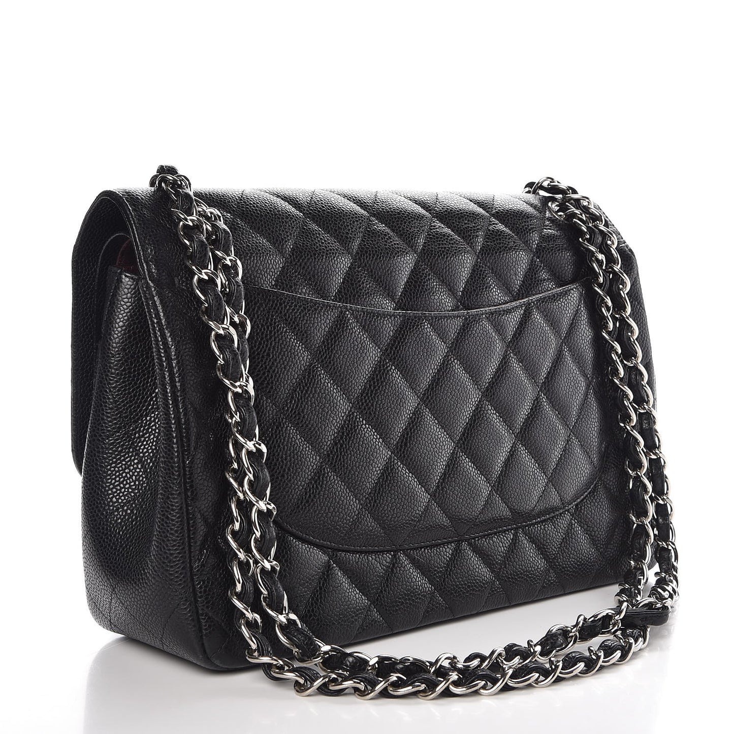 Caviar Quilted Jumbo Double Flap Black