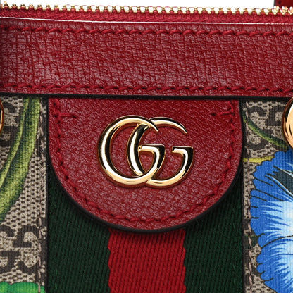 Gucci GG Supreme Monogram Flora Web Small Ophidia Tote Bag Red 10 of 14