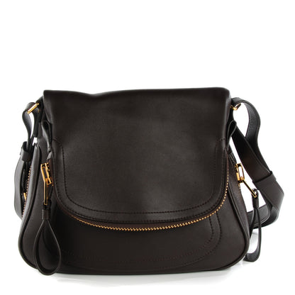 Tom Ford Grained Calfskin Medium Jennifer Crossbody Bag Brown 1 of 8