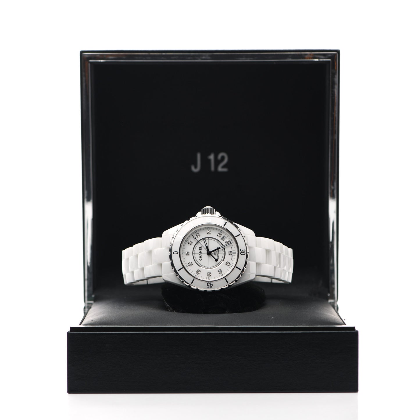 Stainless Steel Ceramic Diamond 38mm J12 Automatic Watch White