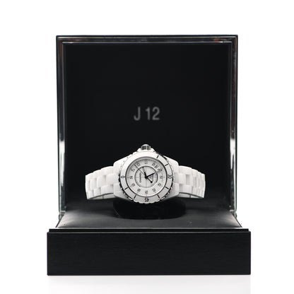 Chanel Stainless Steel Ceramic Diamond 38mm J12 Automatic Watch White 5 of 5