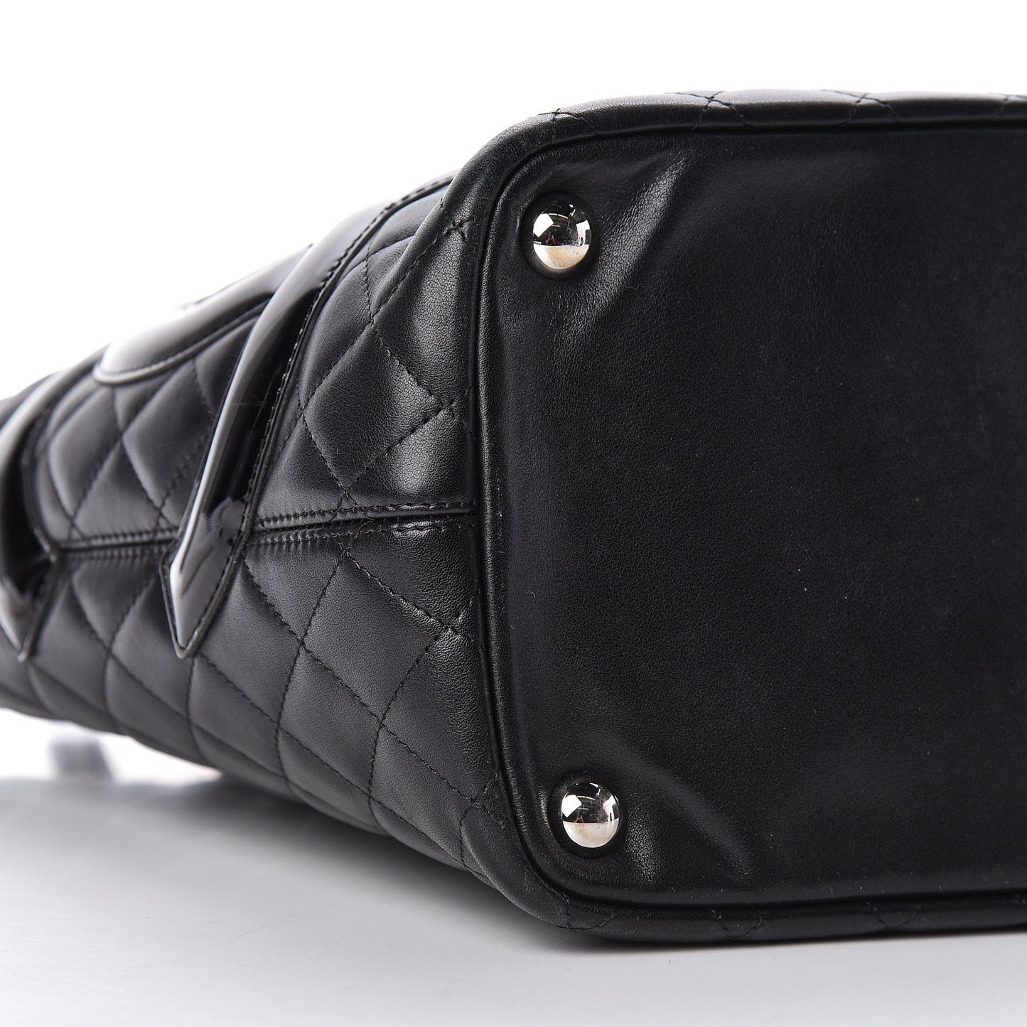 Calfskin Quilted Large Cambon Tote Black