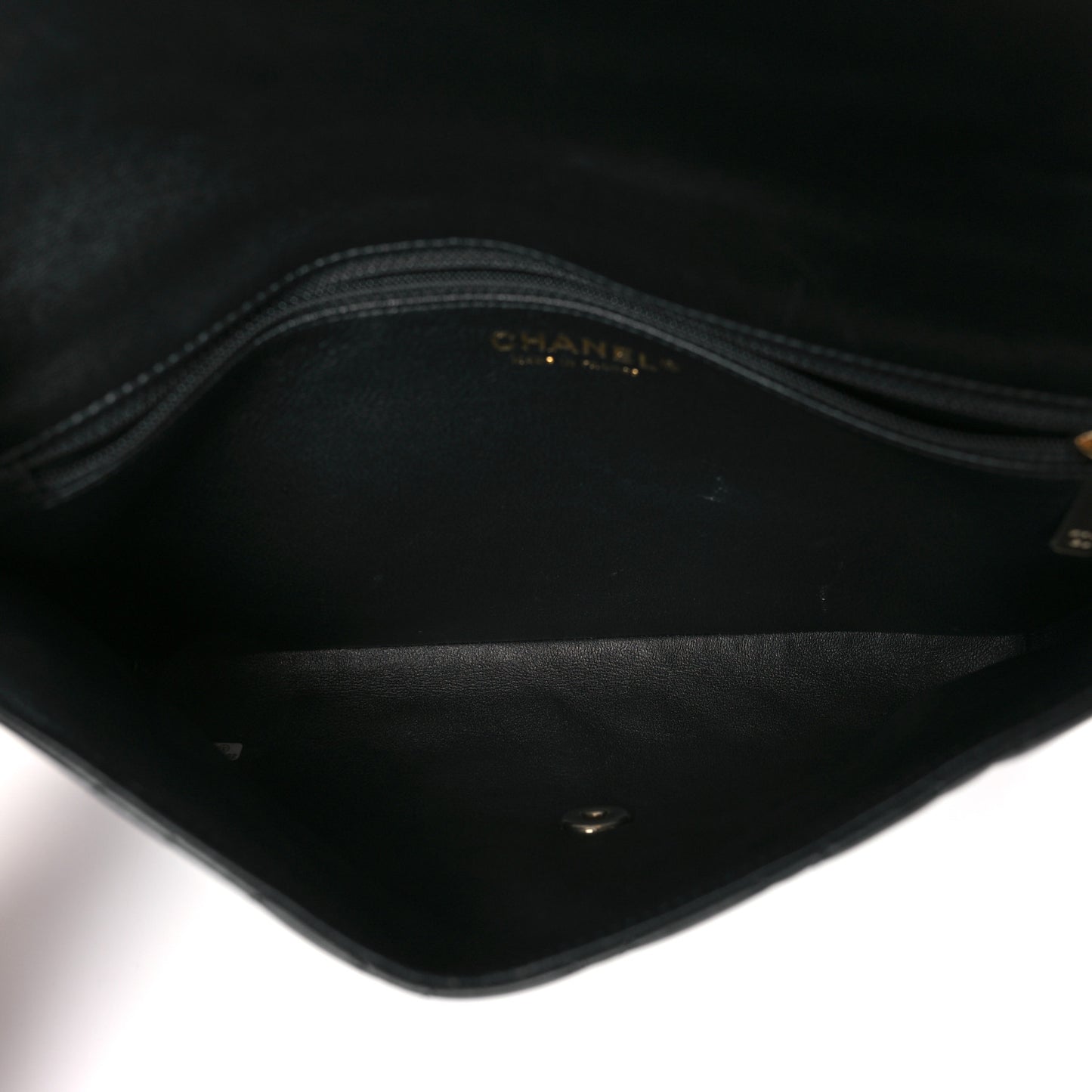 Lambskin Quilted Flap Clutch Black