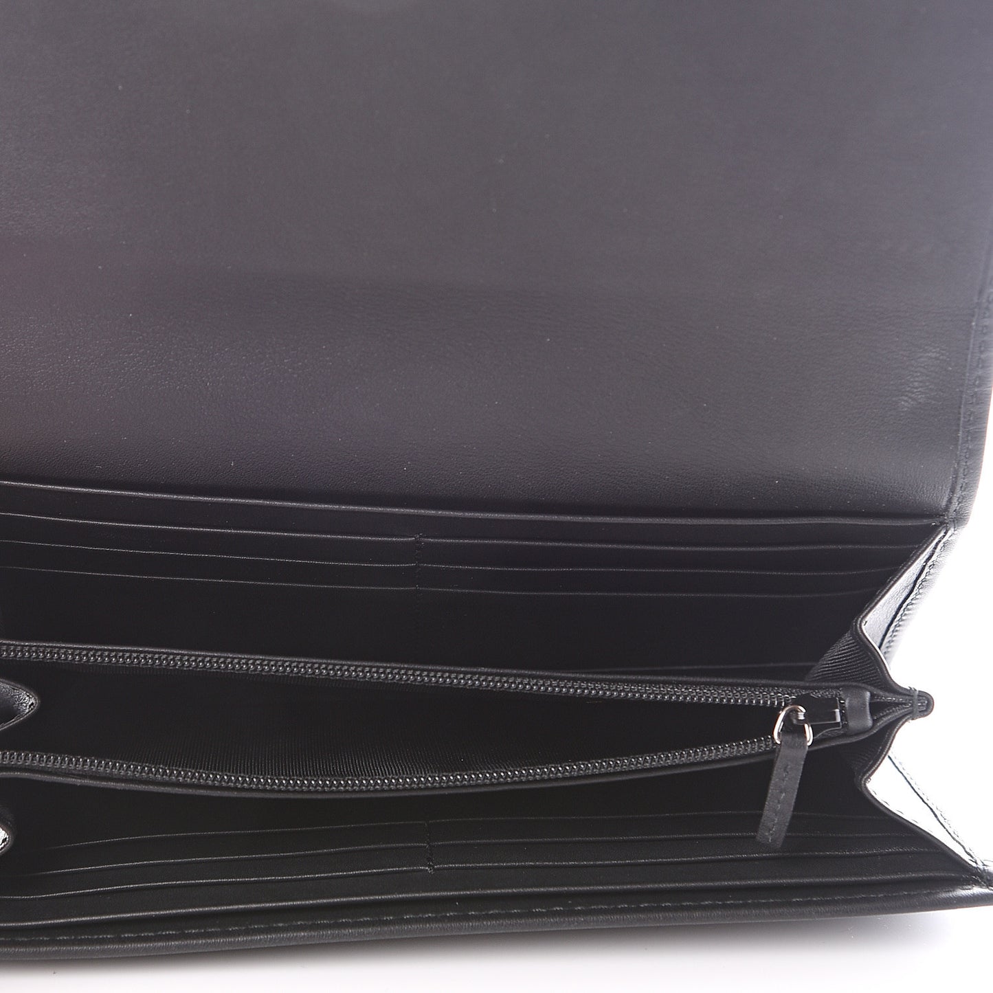 Calfskin Swarovski Crystal GG Sparkling Flap Wallet Black