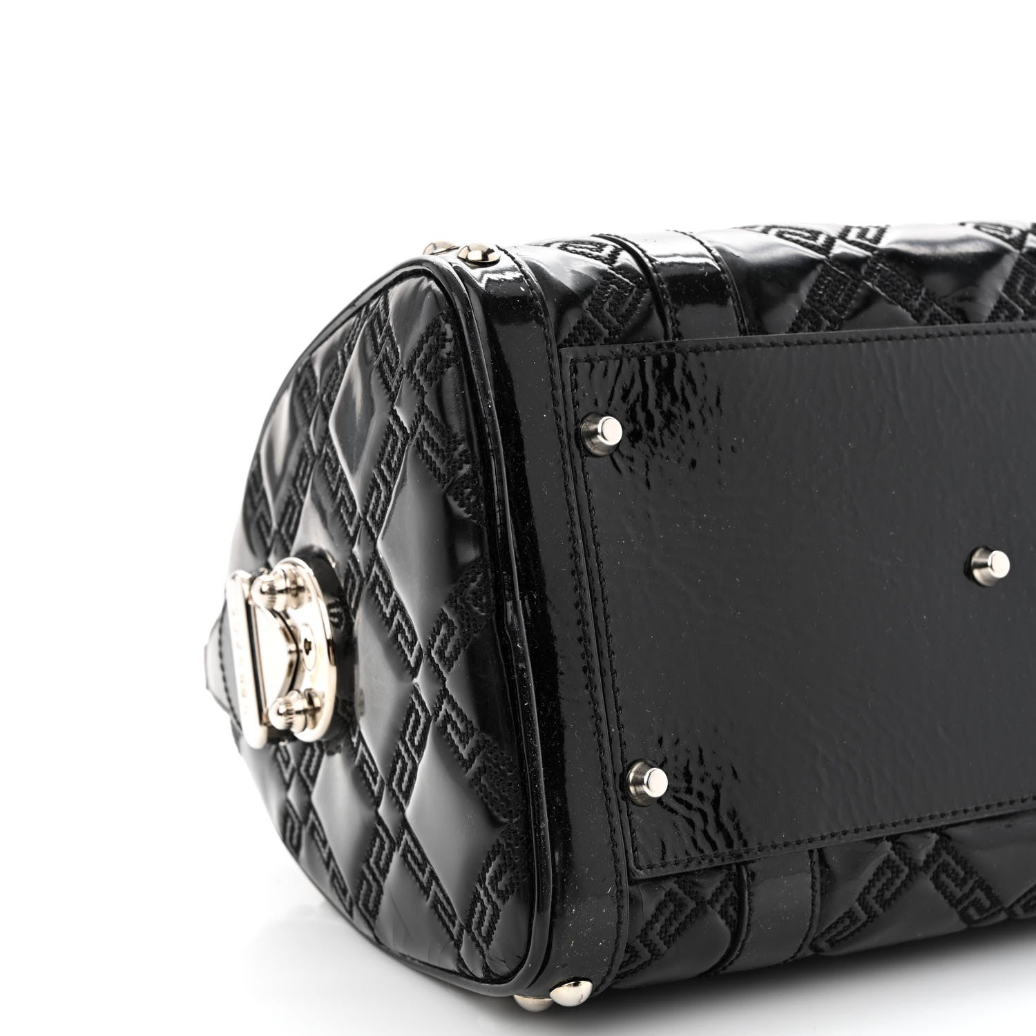 Versace Patent Quilted Snap Out Of It Bag Black 8 of 9